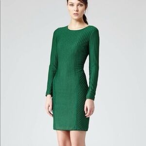 Reiss Chloe Bodycon Stretch Chevron Mesh Dress